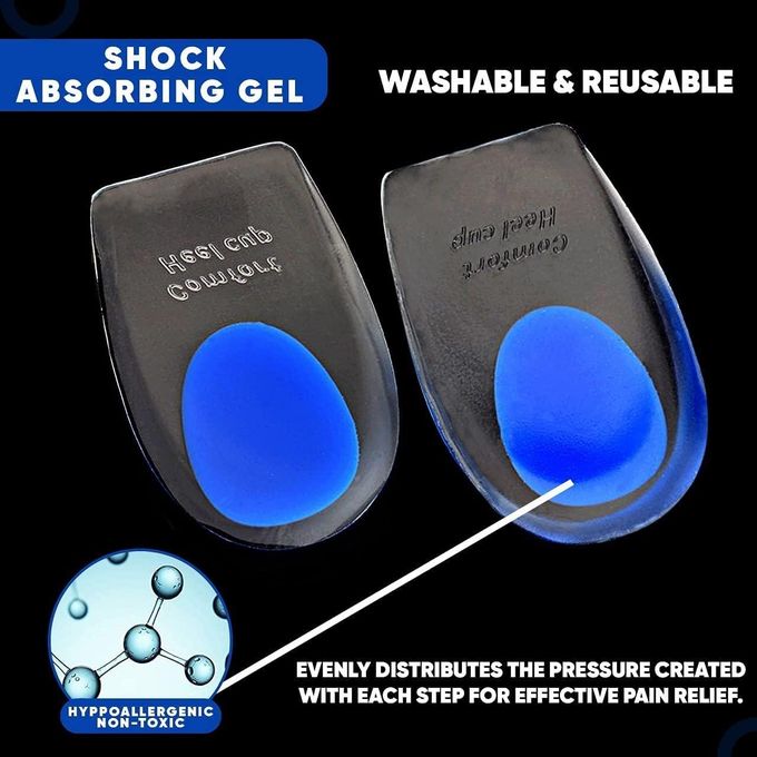 2pcs Silicone Comfort Heel Cups – Shock Absorption Pads & Insoles