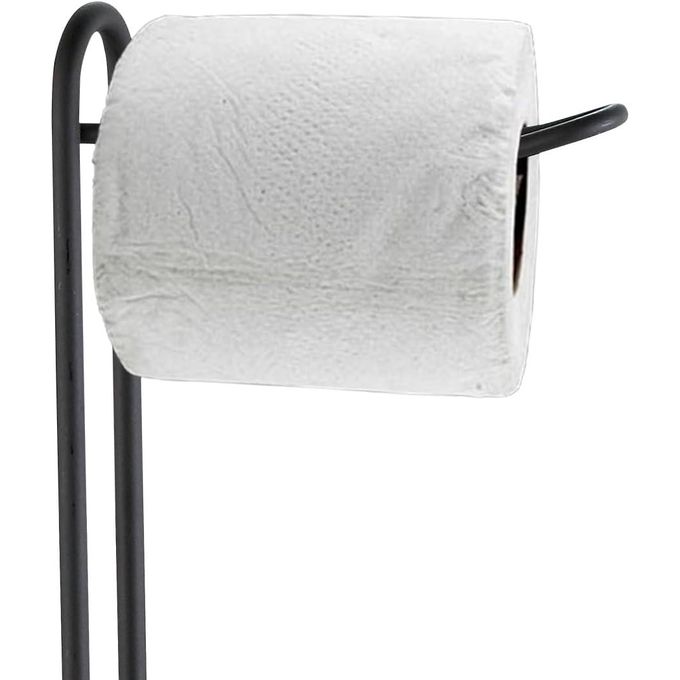 Simple Black Metal Heavy Duty Toilet Paper Holder with Dispensing Top