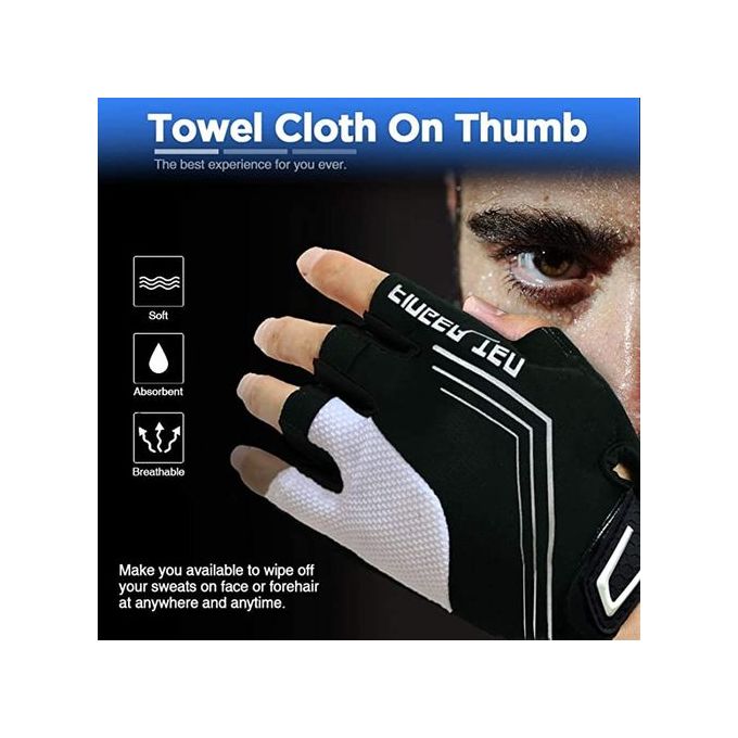 Gym Weight Lifting Cycling Riding Gloves - Black
