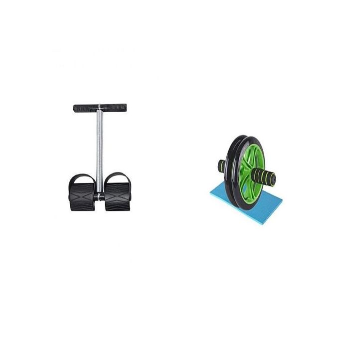 Tummy Trimmer Exerciser + AB Wheel Roller
