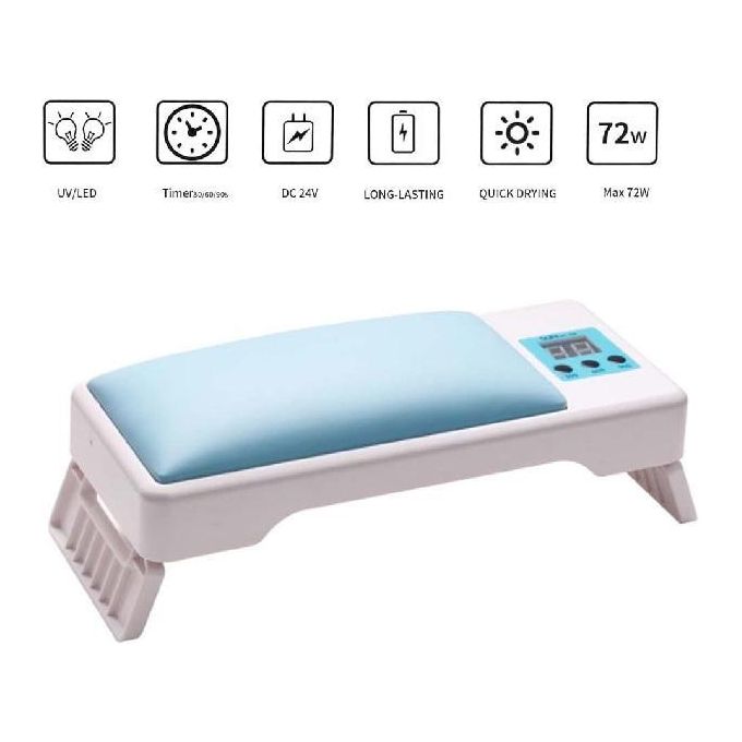 2-IN-1 Nail Arm Rest Hand Pillow Cushion UV LED Nail Lamp