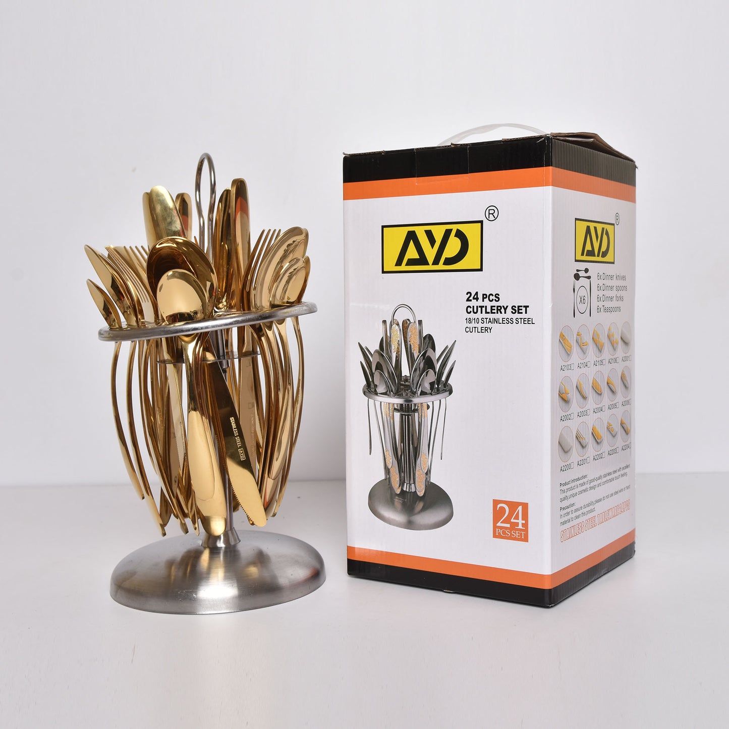 24pc Gold cutlery set