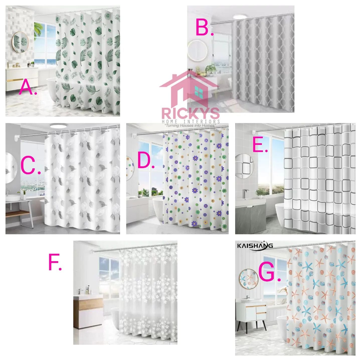 Shower curtain with hooks