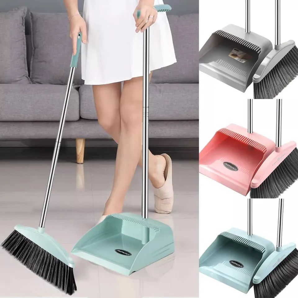 2 in one flexible broom and dust pan