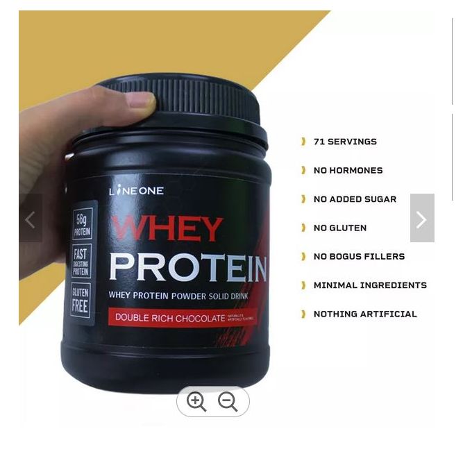 Line One 100% Whey Protein Mass Gainer Double Chocolate 500g - Fast Muscle Growth