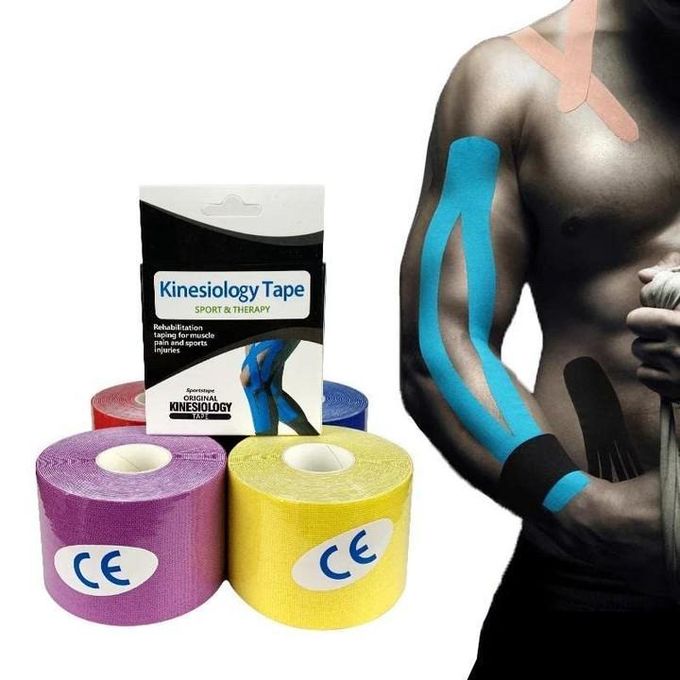 Kinesiology Tape – Breathable, Elastic Sports Tape for Pain Relief & Support (Beige Roll)