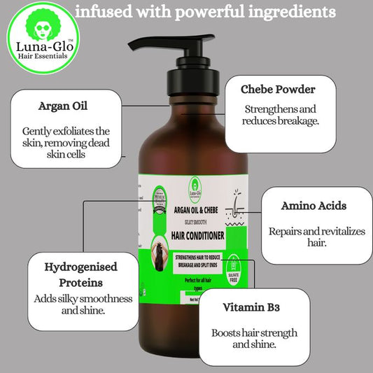 Luna-Glo Argan Oil & Chebe Silk Smooth Hair Conditioner