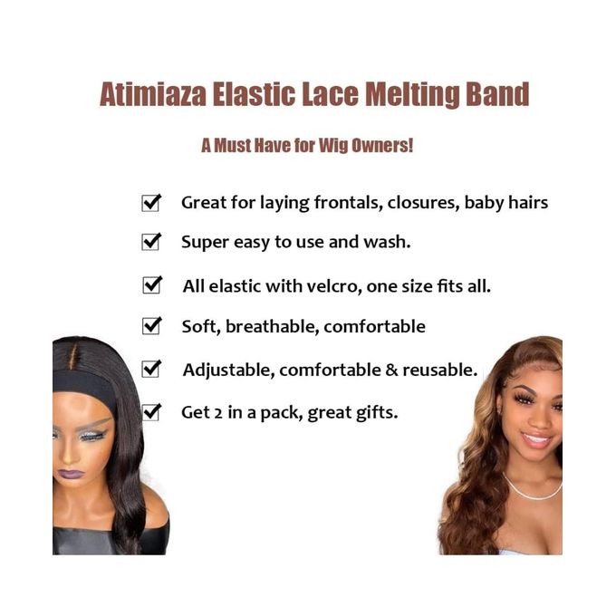 2 Pcs Elastic Lace Melting Bands