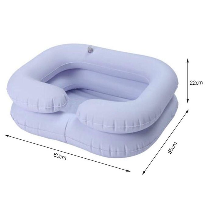 Inflatable Shampoo Basin for Bedside – Portable Shampoo Tub (White)