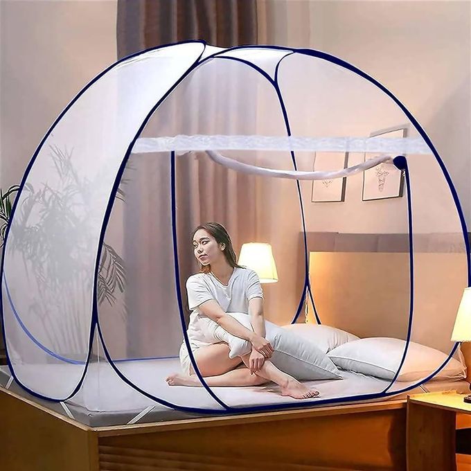 Pop-Up Mosquito Net Tent for Beds – Portable Folding Design with Full Net Bottom