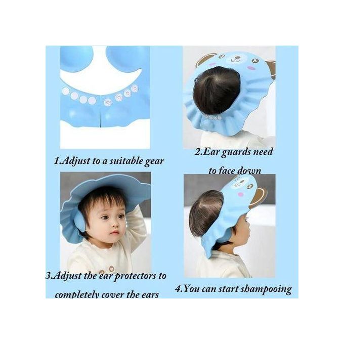 Baby Shower Cap – Adjustable Silicone Shampoo & Bath Protection Hat