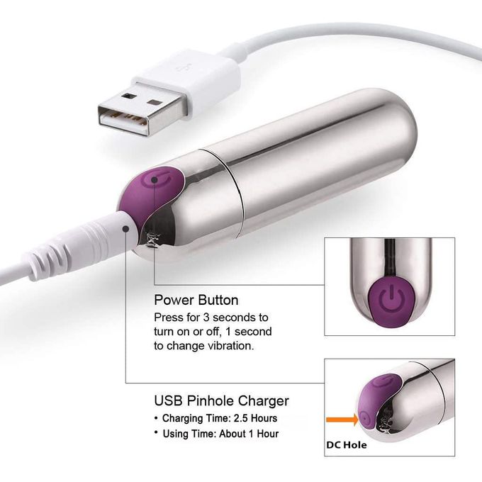 Super Powerful Rechargeable Bullet Vibrator – 10 Vibration Modes | Silent & Waterproof