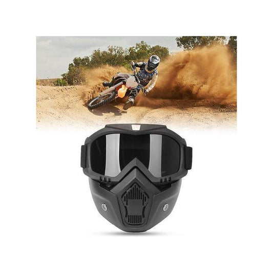 Motorcycle Face Mask with HD Goggles and Mouth Filter