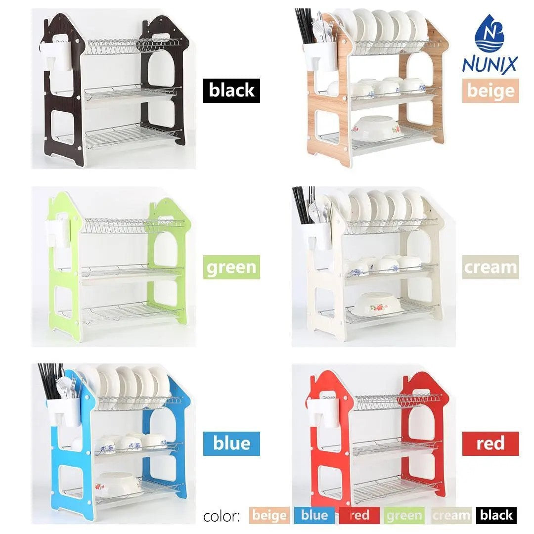 3 layer coloured dish rack