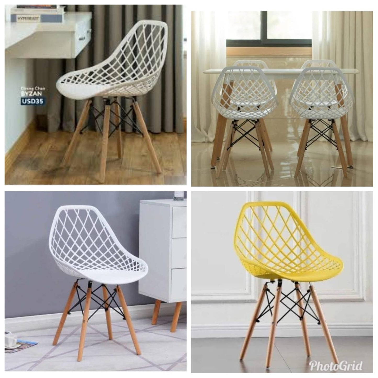 Mesh eames chairs