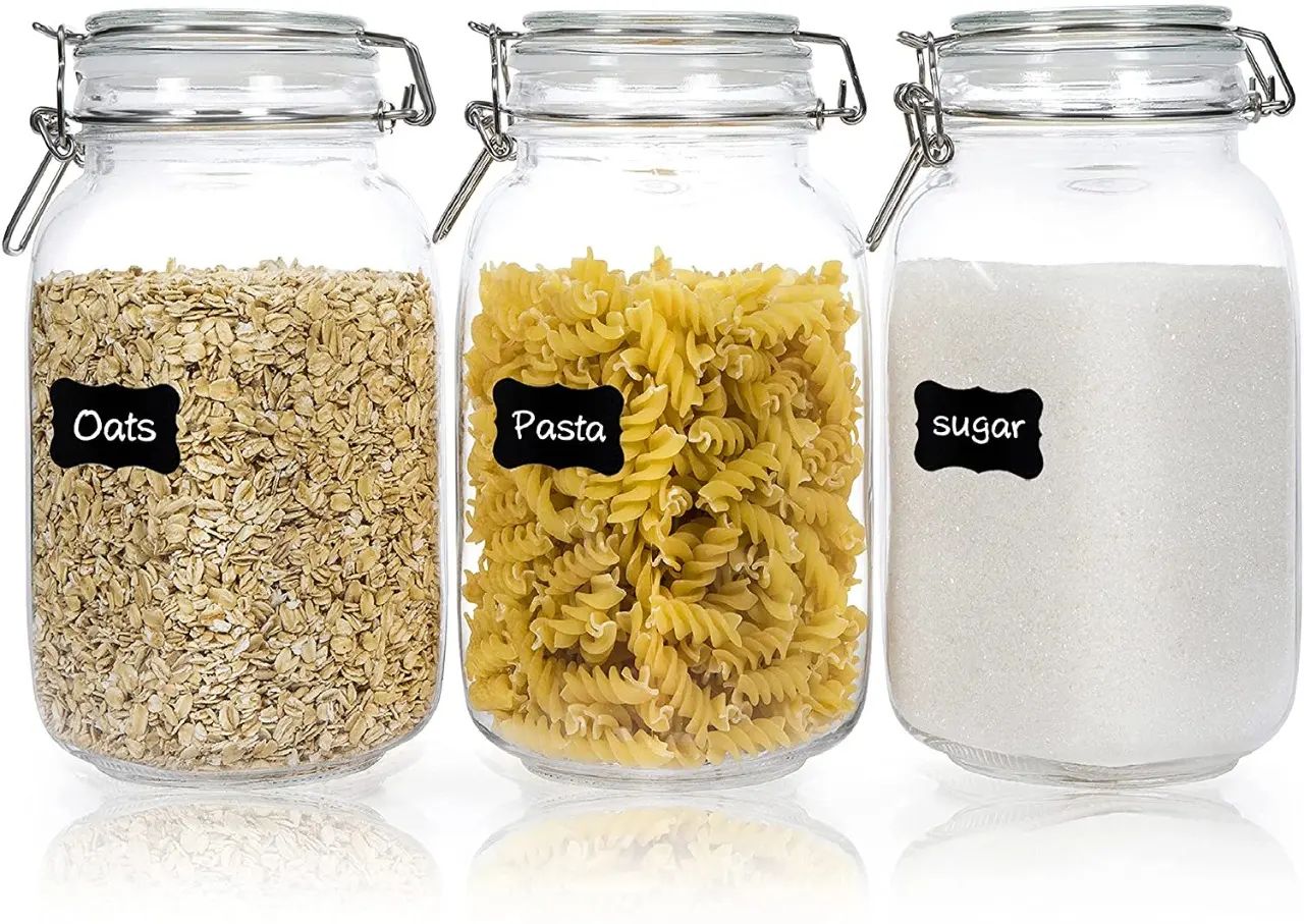 Airtight glass storage jar