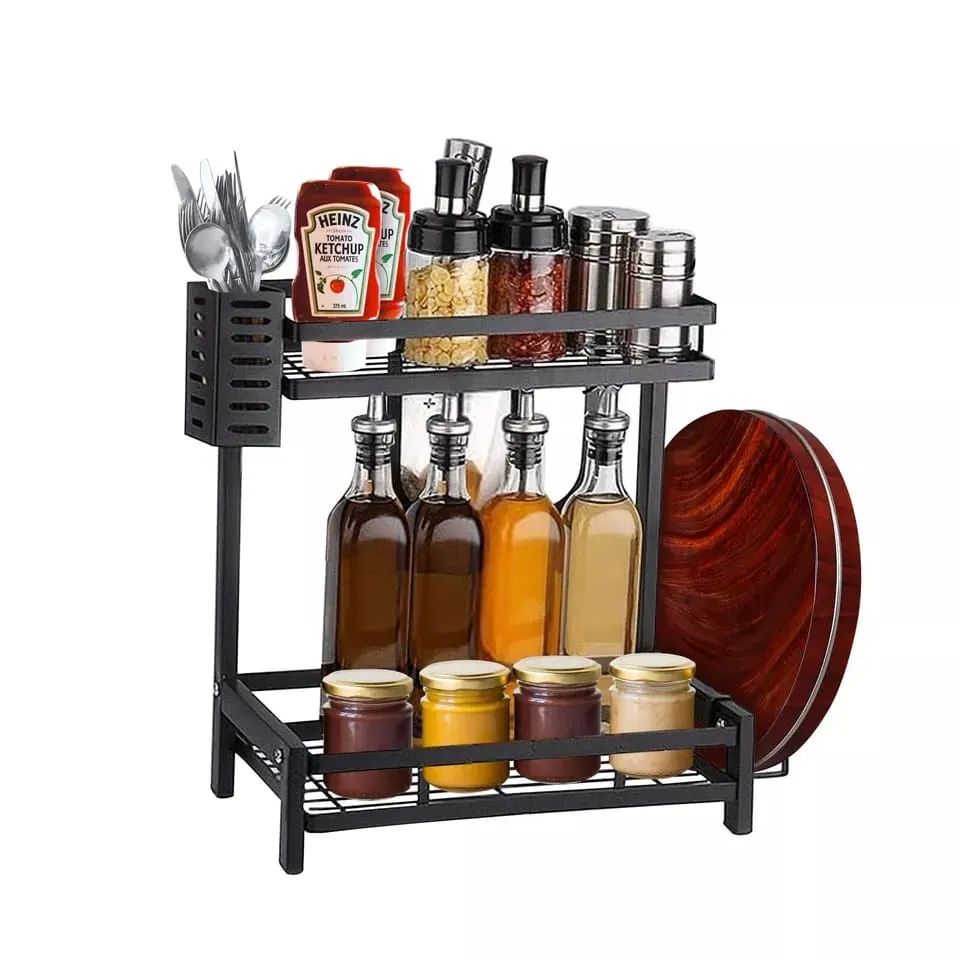 Two tier multifunctional spice rack