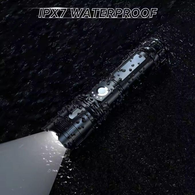 Super Bright LED Torch P50 – Rechargeable | Metallic | Waterproof | USB Type-C