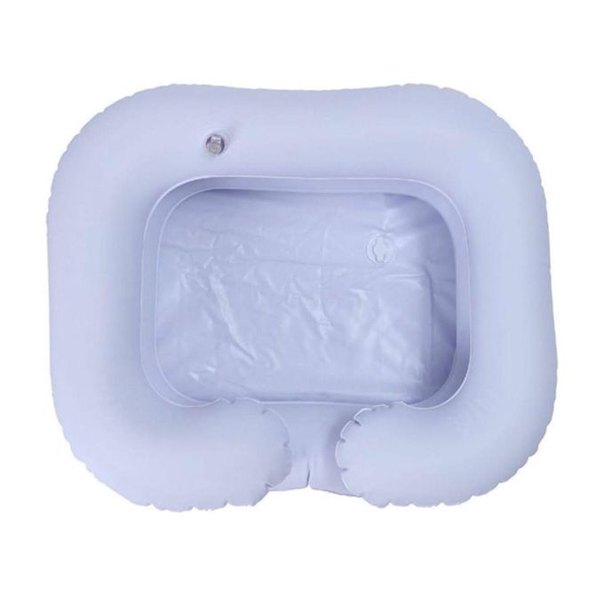 Inflatable Shampoo Basin for Bedside – Portable Shampoo Tub (White)