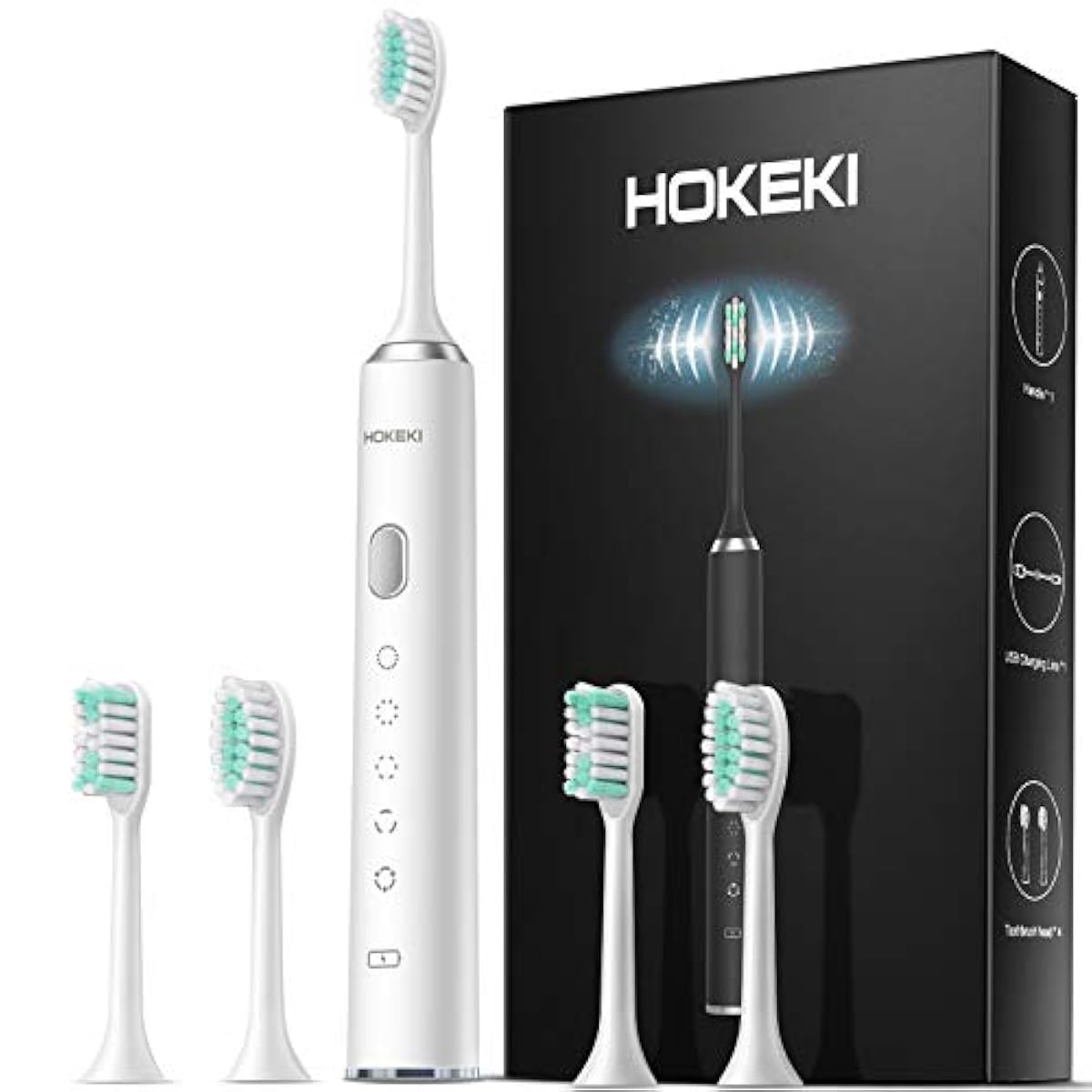 Electric Whitening Toothbrush with 4 Brush Heads