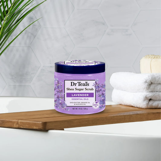 Dr Teal's Shea Sugar Body Scrub with Lavender Essential Oils – 454g