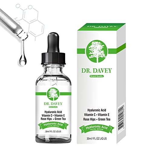 Dr. Davey Hyaluronic Acid Facial Serum with Vitamin C&E, Rosehip Oil & Green Tea (30ml)
