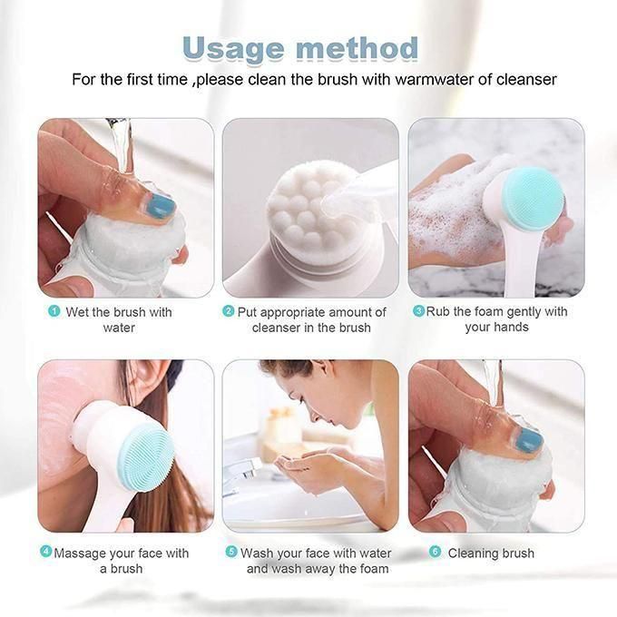 Soft Face Cleansing Brush – Double-Sided Facial Cleanser & Exfoliator