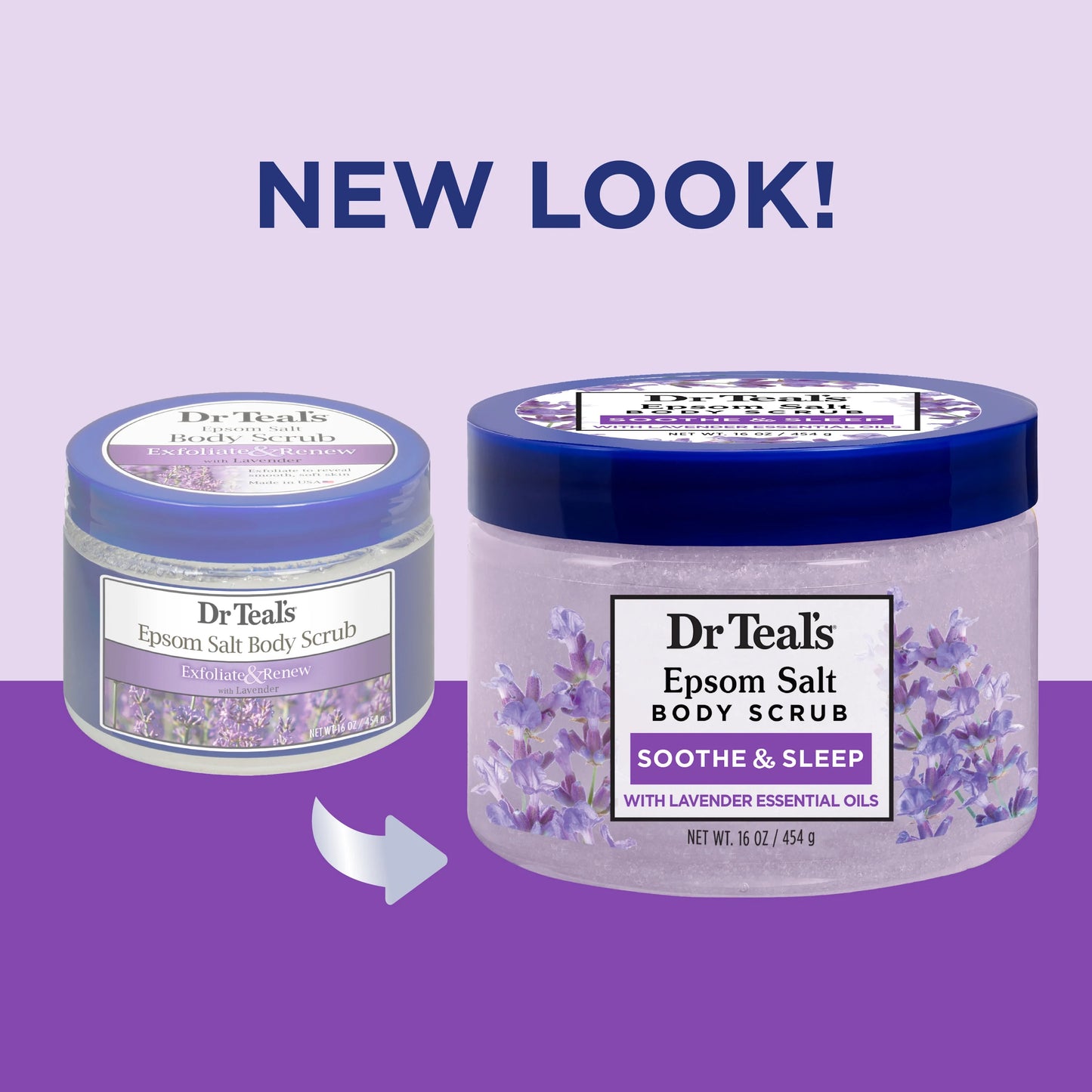 Dr Teal's Lavender Epsom Salt Body Scrub with Shea Butter & Jojoba Oil – 454g