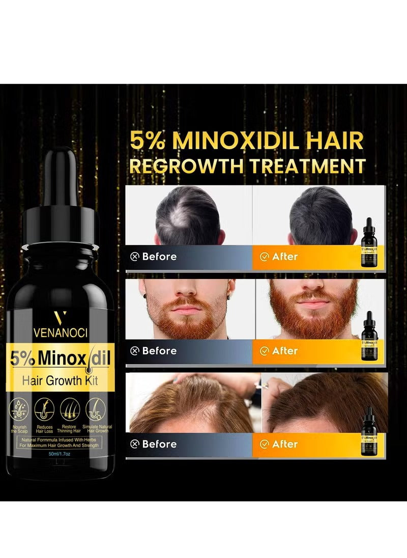 Olivita 5% Minoxidil Beard & Hair Growth Serum Kit for Men – 50 ml