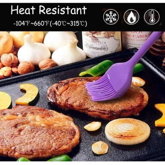 2pcs Long Silicone Pastry Brush and Spatula – Perfect for Grilling, Baking, BBQ & Cooking
