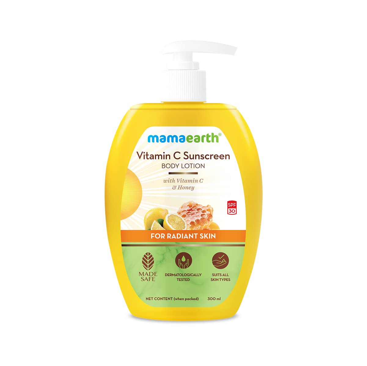 Mamaearth Vitamin C Sunscreen Body Lotion SPF 30 with Vitamin C & Honey for Radiant Skin (300ml)