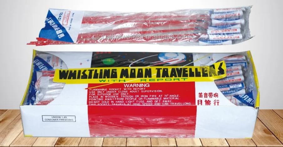 12pcs Whistling Moon Traveller Rocket Fireworks