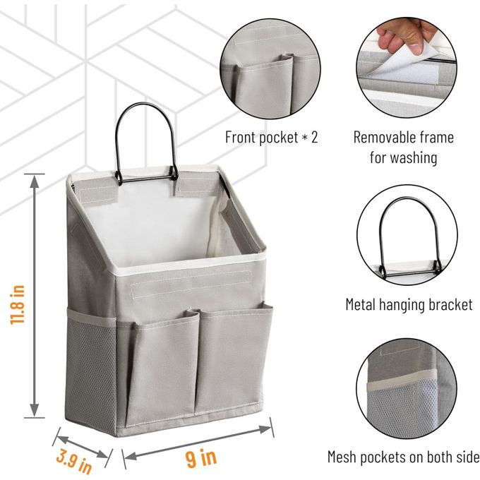 KnMn Wall Hanging Bag Storage Organizer – Grey (23.5 x 10 x 30.5 cm)