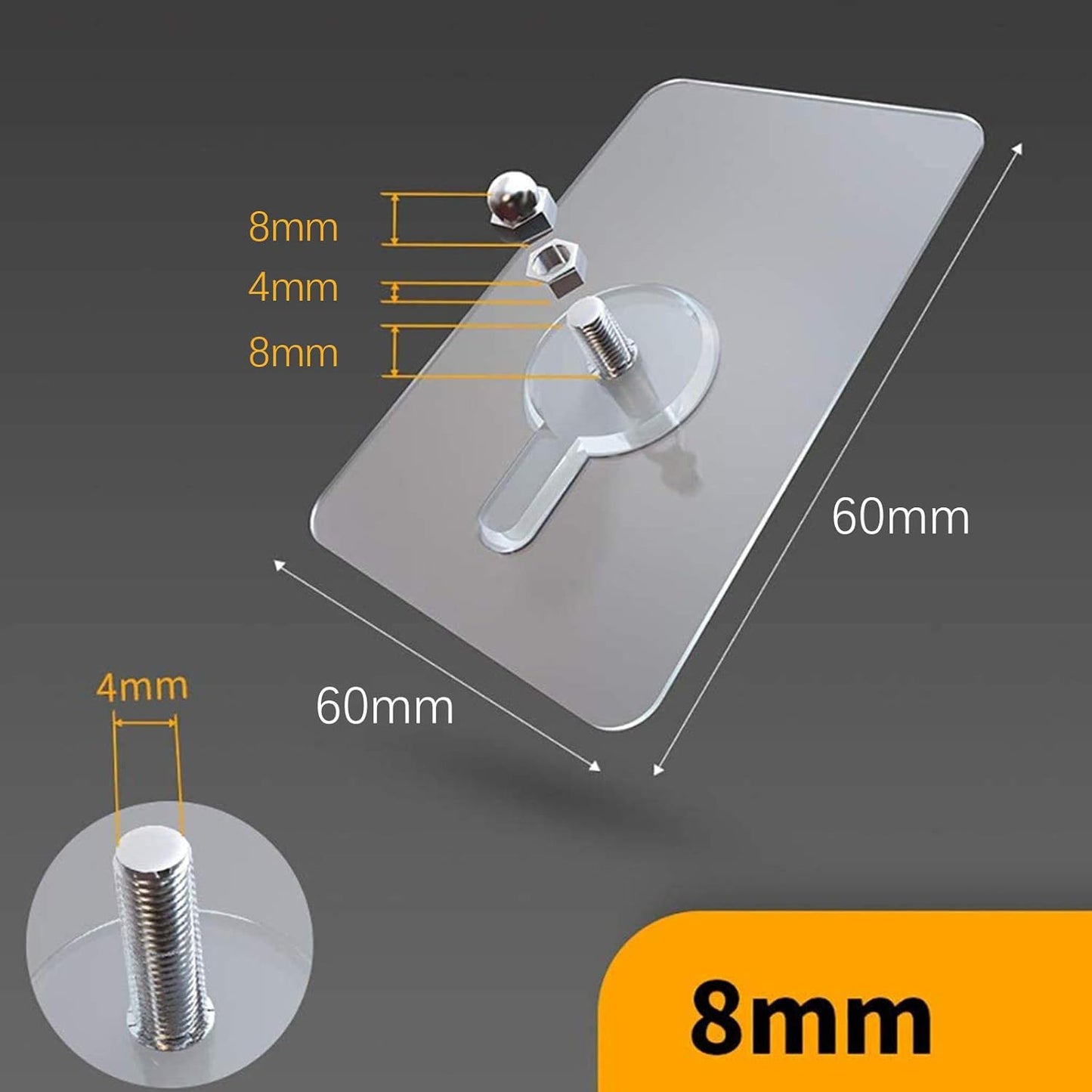 10PCS Nail-Free Transparent Wall Sticker Hooks