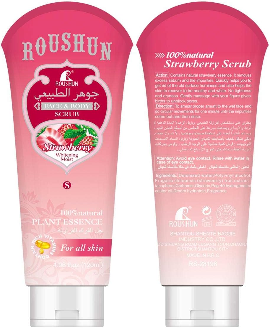 Roushun Strawberry Facial and Body Scrub Gel 120ml