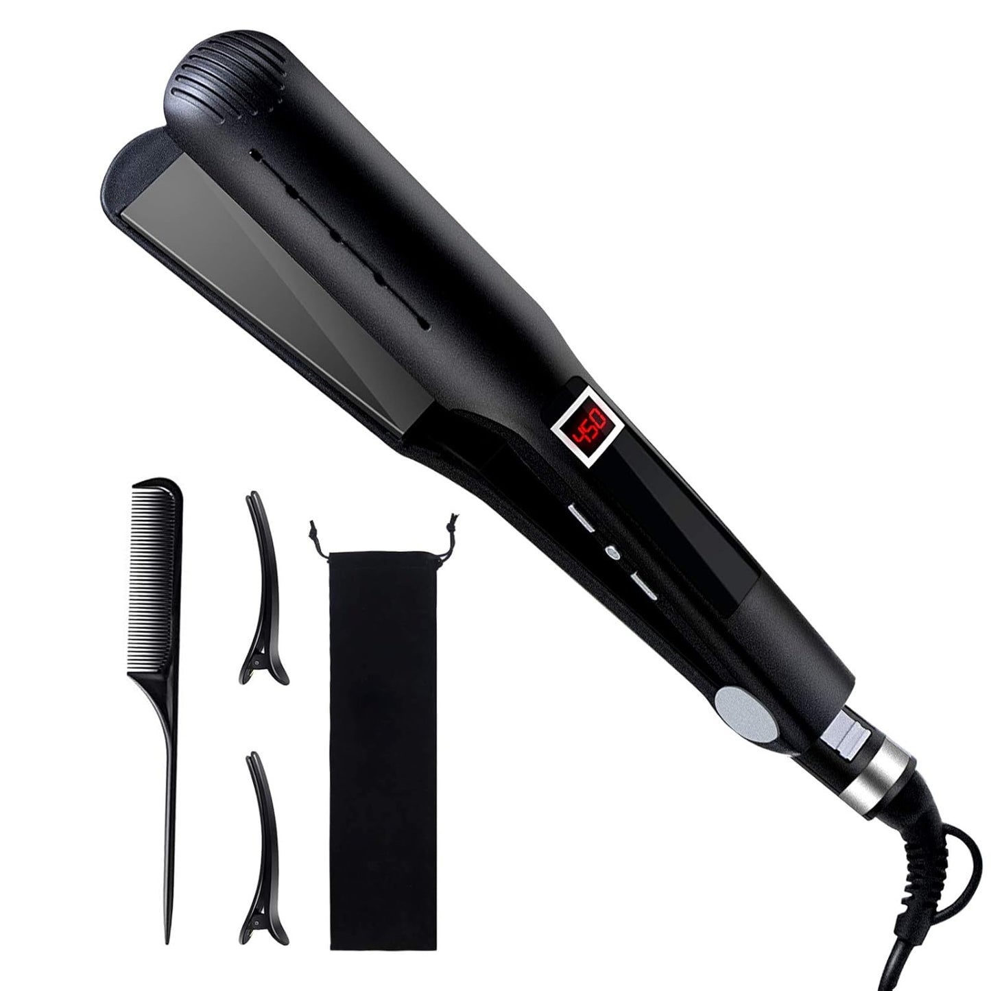 Professional 2-in-1 Hair Straightener & Curler – Fast Heating, Adjustable Temperature (130-200°C), Non-Stick for All Hair Types