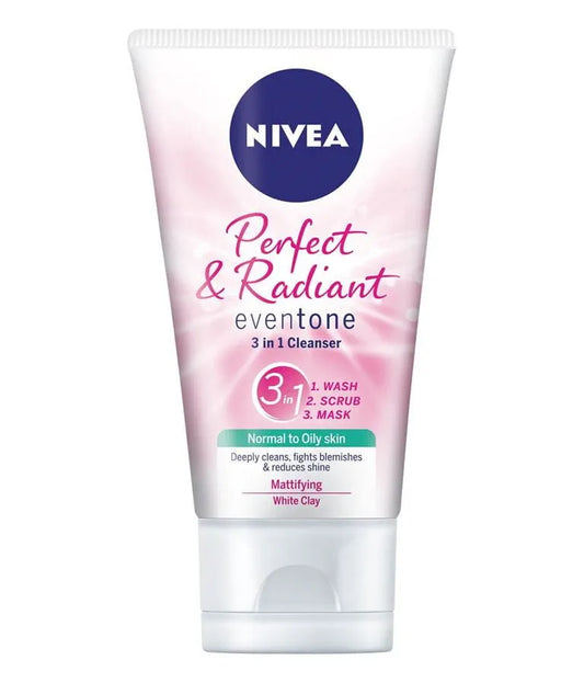 NIVEA Perfect & Radiant 3-in-1 Cleanser – Cleanse, Exfoliate & Mask