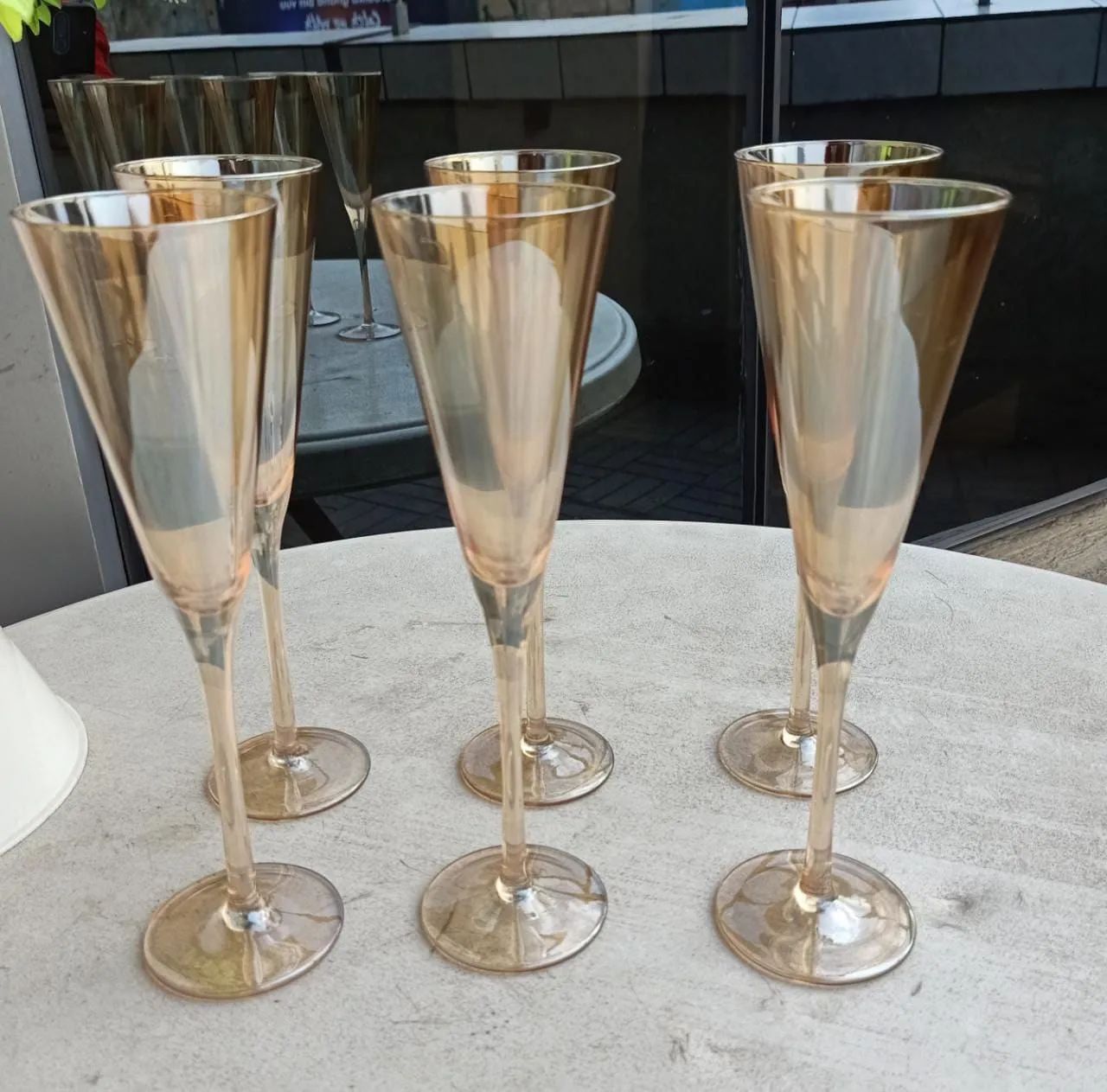 6pc gold champagne glass set