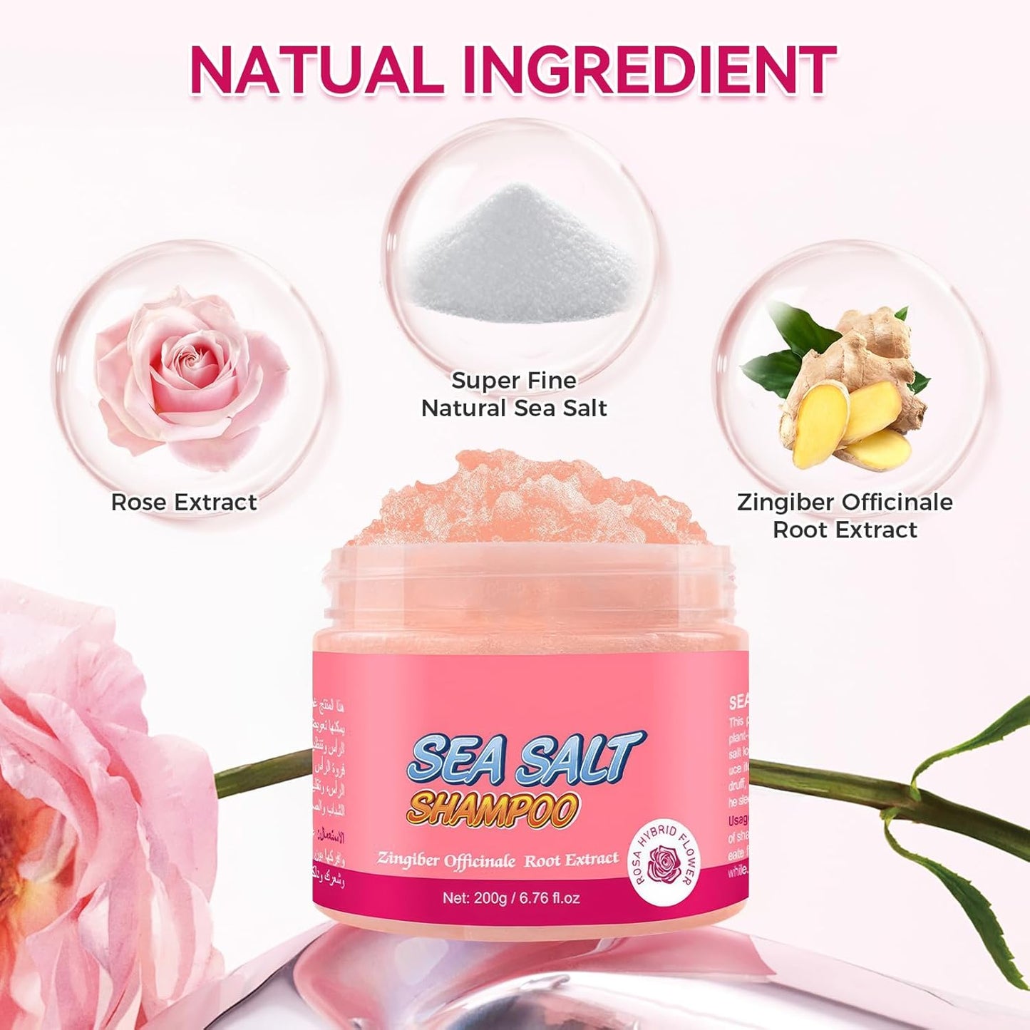 Guanjing Pink Sea Salt Scalp Scrub Shampoo – 200g