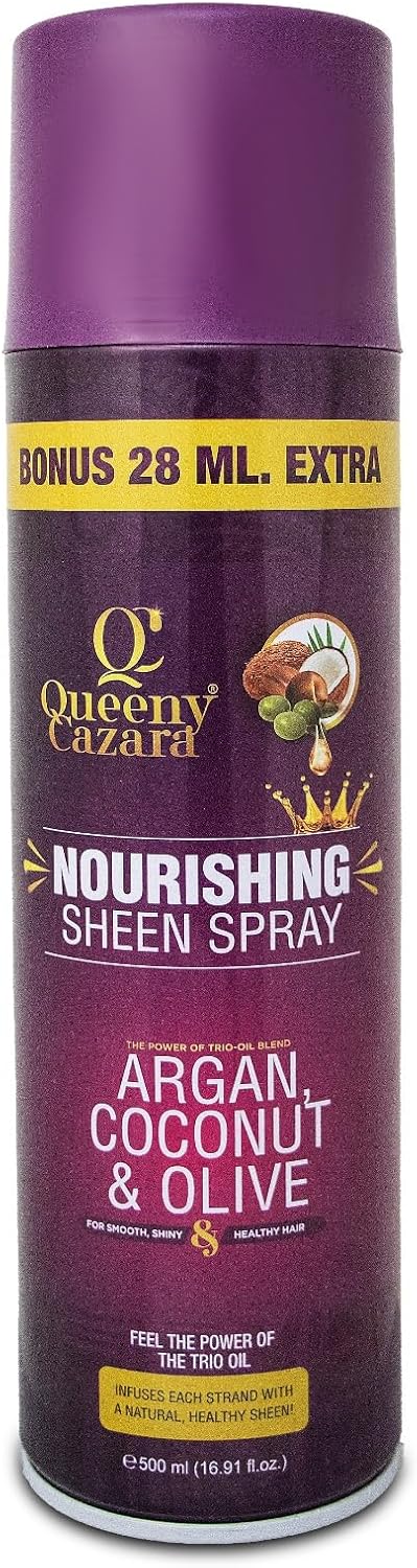Queeny Cazara Nourishing Sheen Spray – Argan, Coconut & Olive (500ml)
