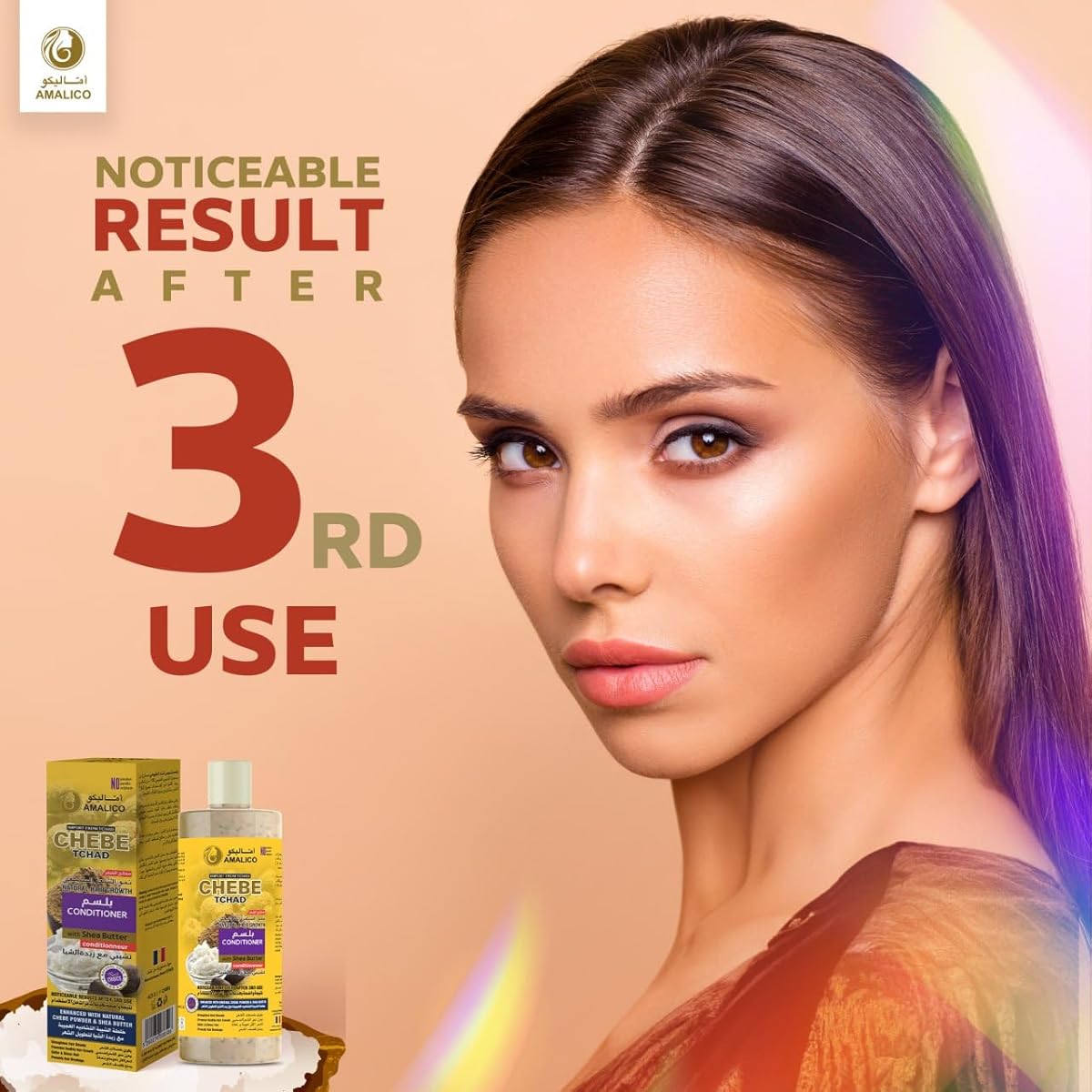 AMALICO Chebe Tchad Sulfate-Free Hair Conditioner with Chebe Powder and Shea Butter