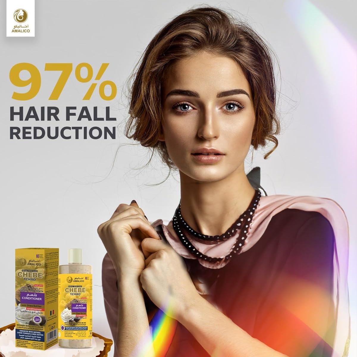 AMALICO Chebe Tchad Sulfate-Free Hair Conditioner with Chebe Powder and Shea Butter