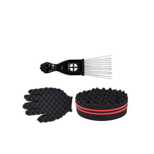 Afro Hair Pick & Dreadlocks Steel Pin Comb Set – Black