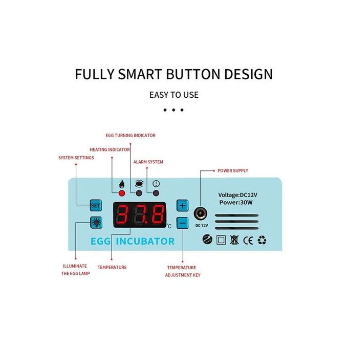 Intelligent Constant Temperature Egg Incubator – 16 Egg Capacity