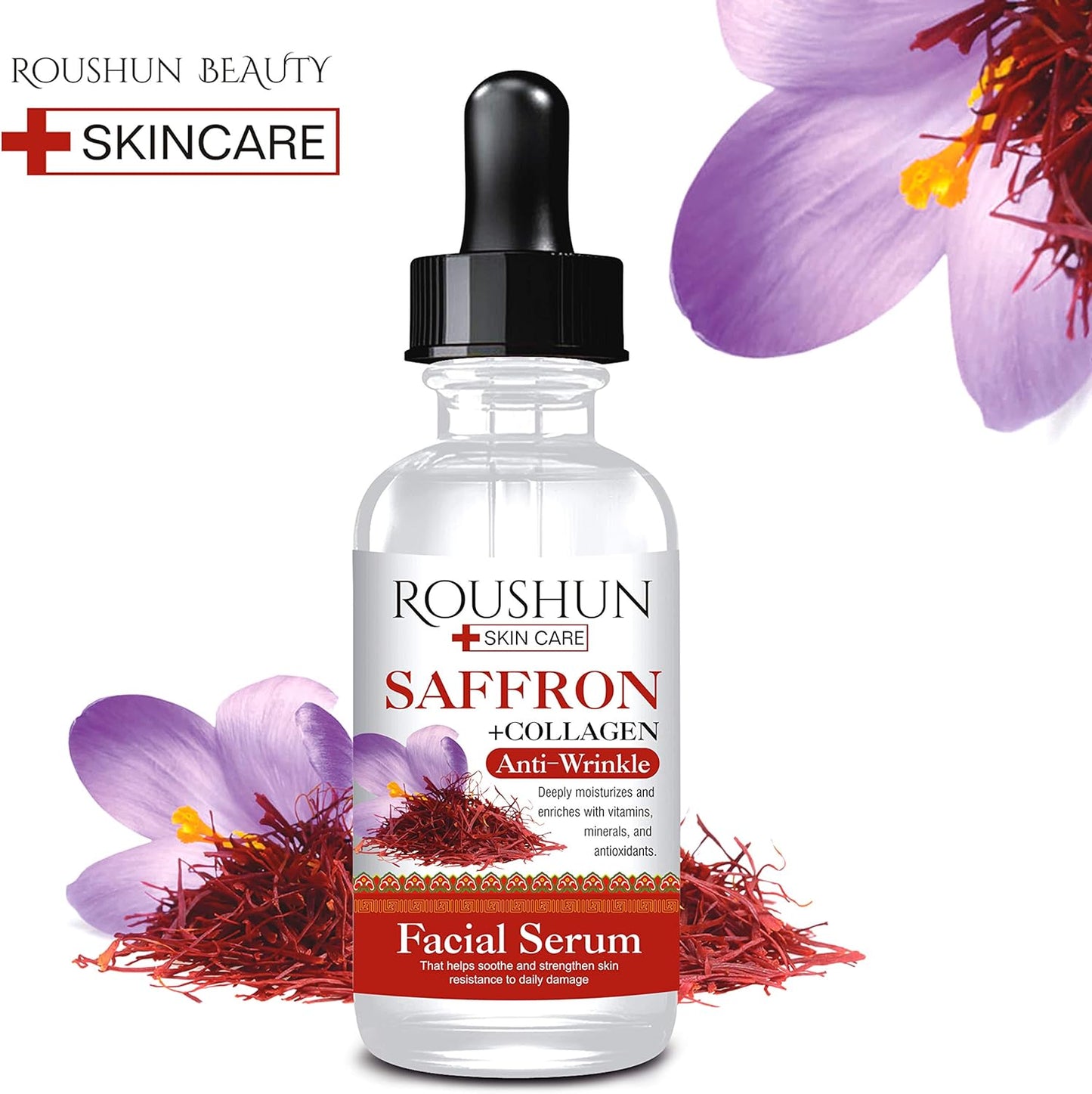 Roushun Saffron + Collagen Anti-Wrinkle Facial Serum 30mL