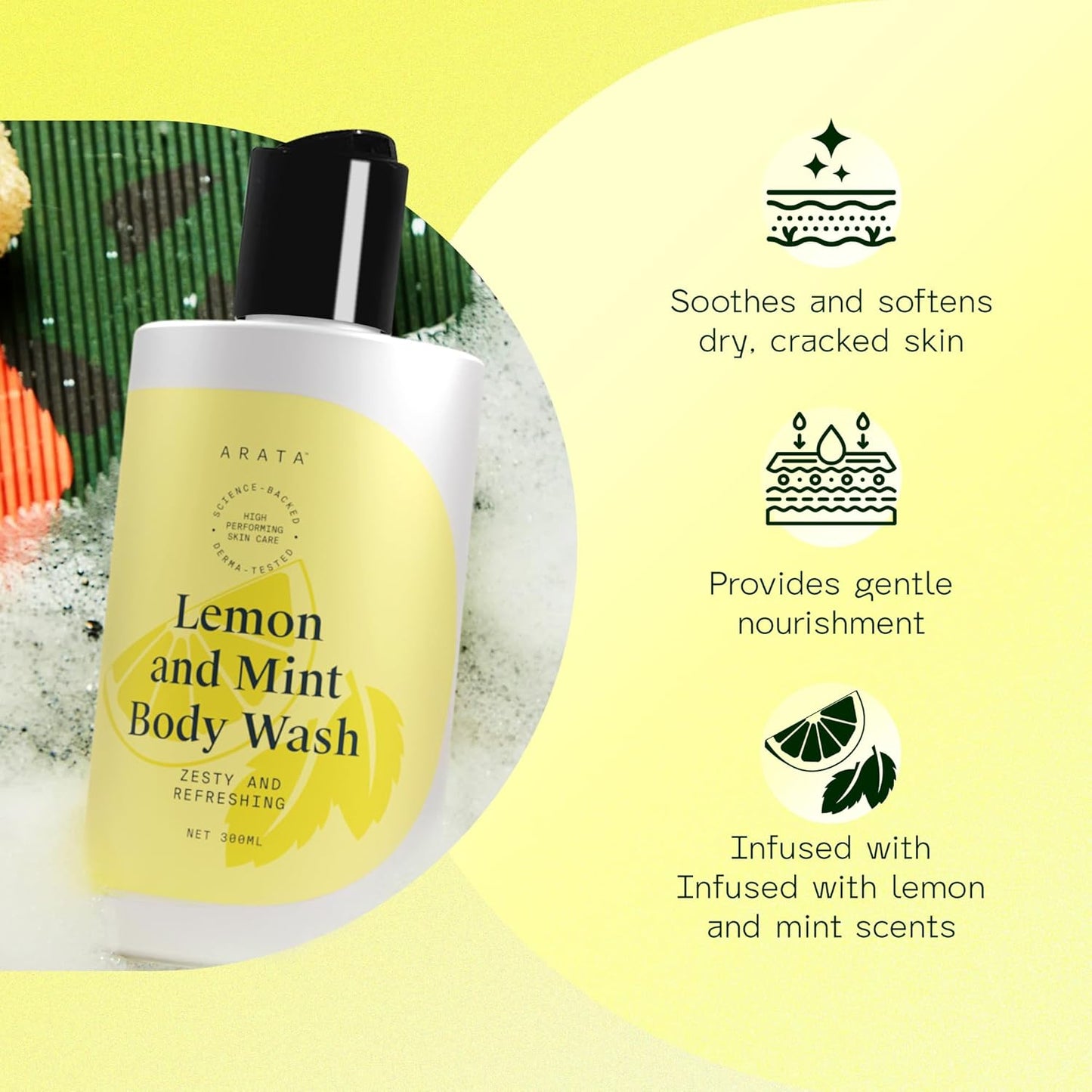 Arata Lemon & Mint Body Wash