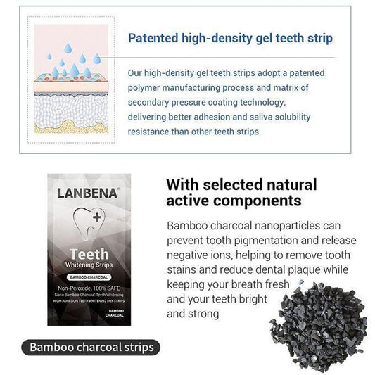 LANBENA Teeth Whitening Strips with Bamboo Charcoal