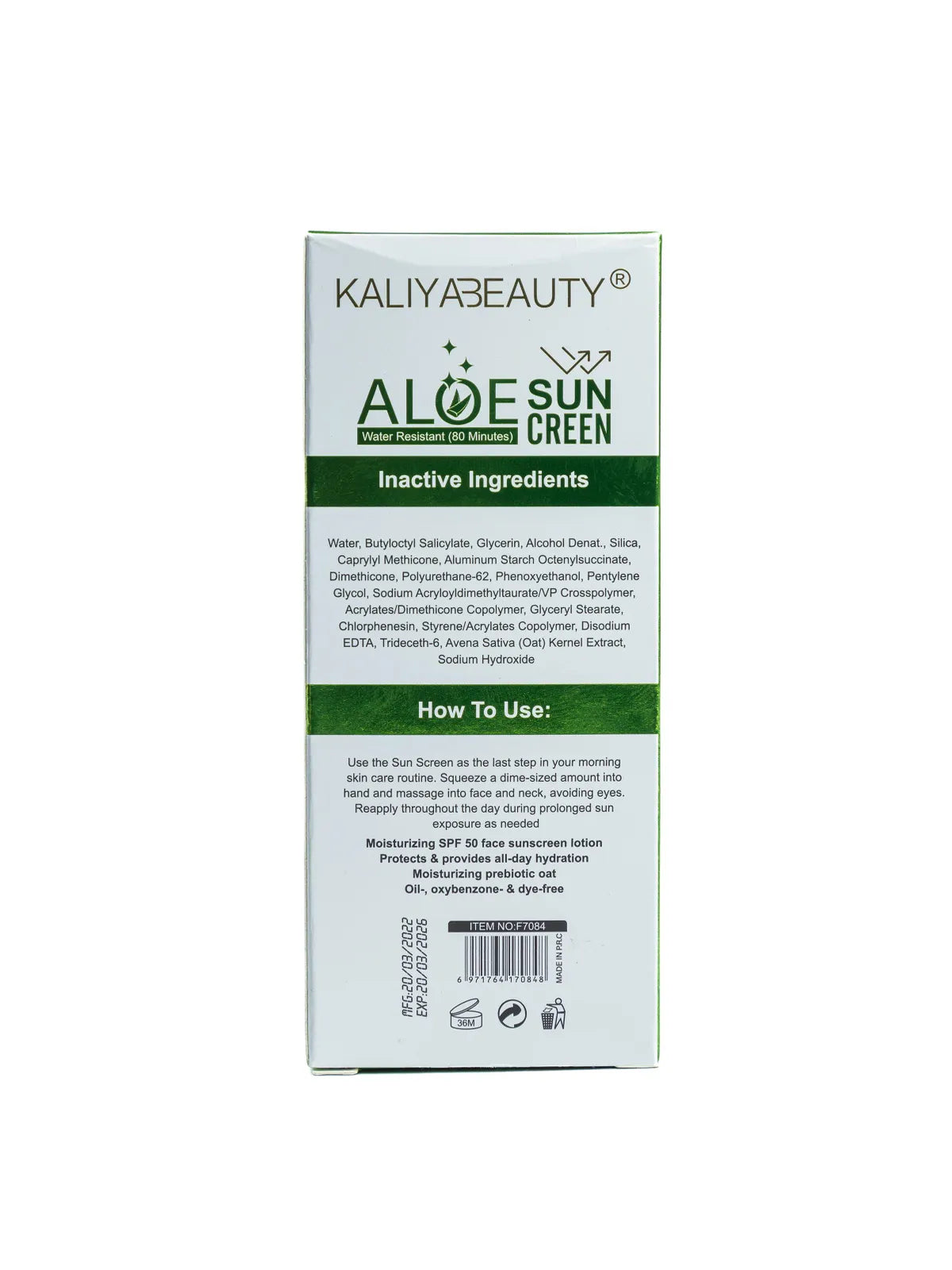 KaliyaBeauty Aloe Sun Cream SPF 50 PA+++