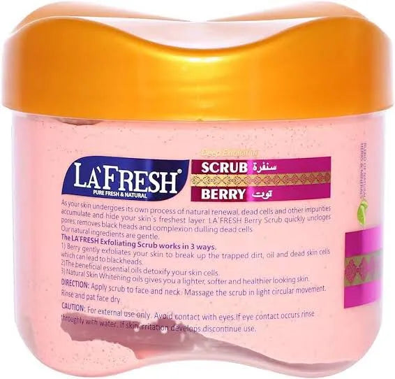La Fresh Exfoliating Berry Face & Body Scrub with Raspberry and Strawberry