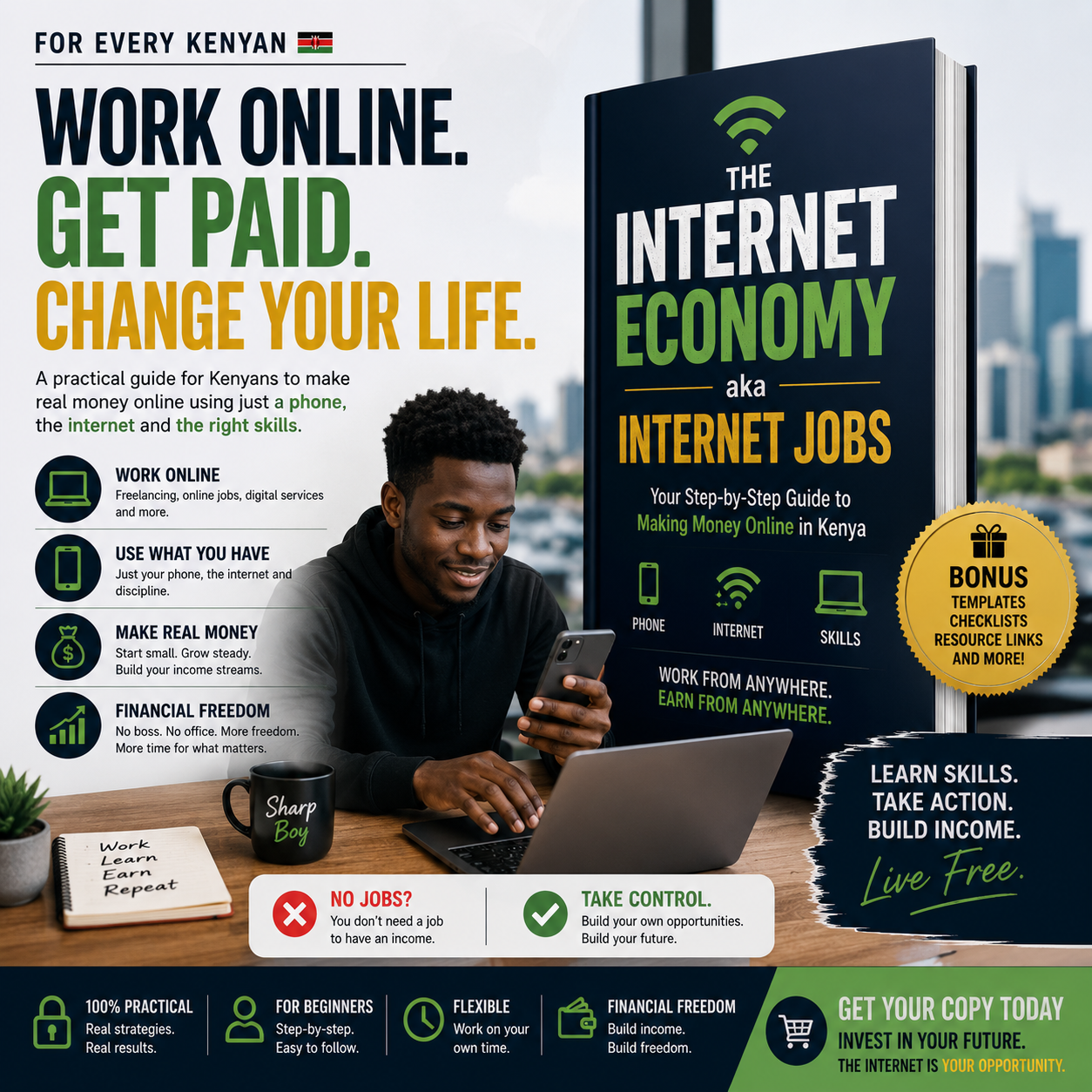Internet Economy - Learn how to make money online using a phone and Internet (c)